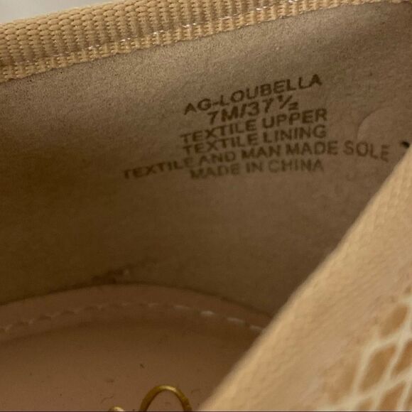 Amelia Grace Loubella academia professor‎ teacher tan reptile skin ballet flats - Picture 4 of 5